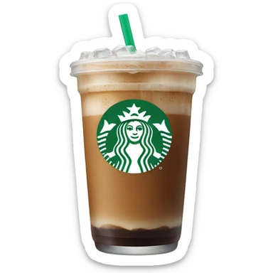 Starbuck ice coffee with ice cubes sticker