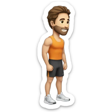 Man with brown hair fitness trainer sticker