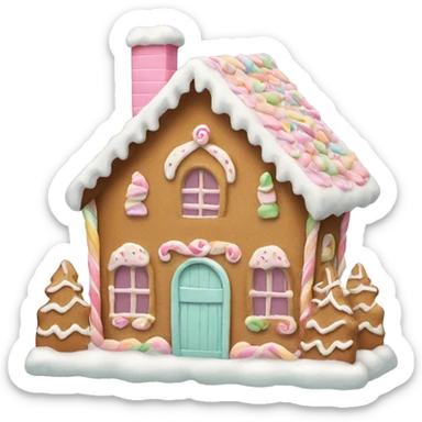 pastel gingerbread house sticker