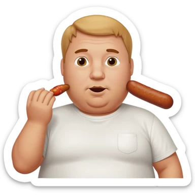 Fat white guy sucking in a sausage  sticker