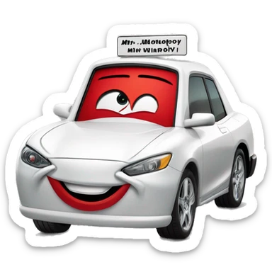 mr.monopoly monopoly go in a disney lightning McQueen car sticker