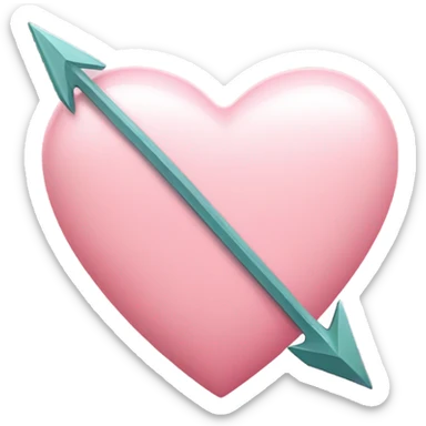 Light pink heart with arrow sticker