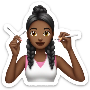 Girl doing nails  sticker