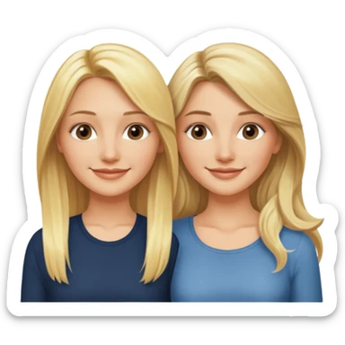 i want an emoji with 2 blonde girls like the movie "the holiday" They are not touching each other. One is Cameron Diaz, the tother Kate Winslet. They are friends.They have long hair. sticker