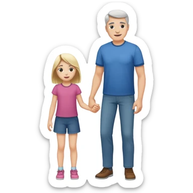 father and daughter playing full body sticker