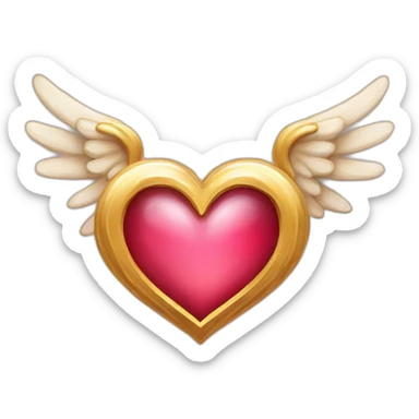 Heart with wings and angels rings  sticker
