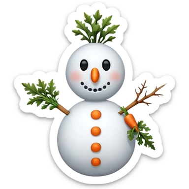 Un muñeco de nieve estilo genmoji de iphone sticker