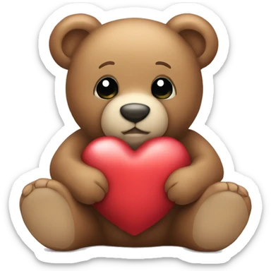 teddy bear holding a heart  sticker