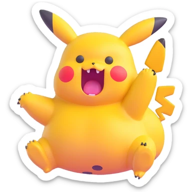 chubby Pikachu with spots yelling in terror sticker