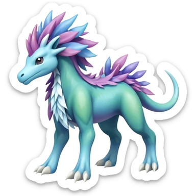 Meganium-Amaura-Suicune-fakemon (full body) sticker