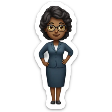 female dark skin overweight pharmacology teacher Indian Pakistani descent with glasses  sticker