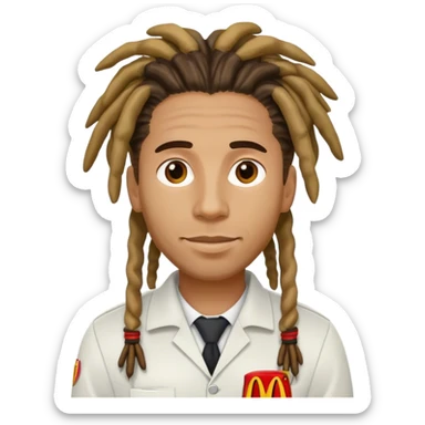 A man with dreads working at McDonald  sticker