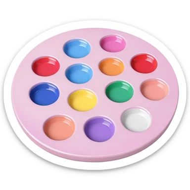 3d pale pink painting palette sticker