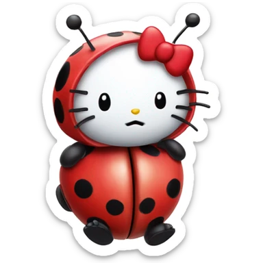 hello kitty as a ladybird  sticker