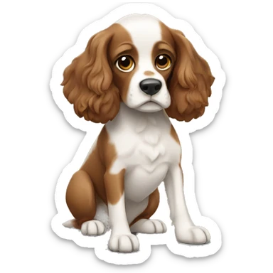 spaniel in t shorts  sticker