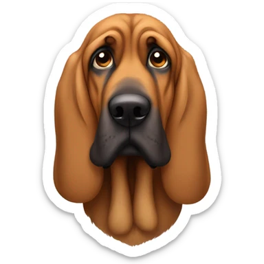 A sad-face Bloodhound. sticker