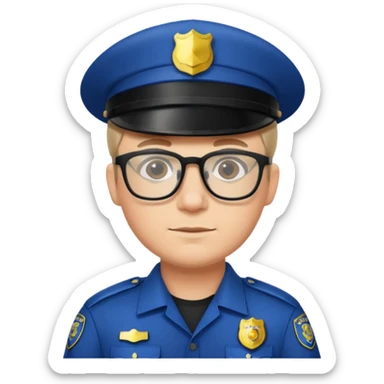 police man with glasses sticker