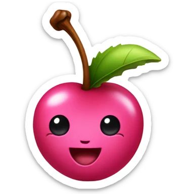 cherries with pink bow sticker