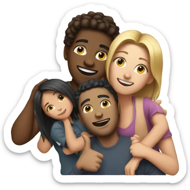 friends having fun together sticker