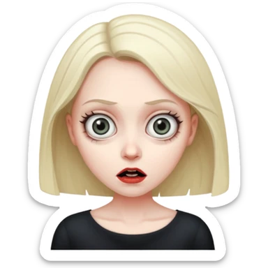 A realistic woman in horror, waist-length portrait sticker