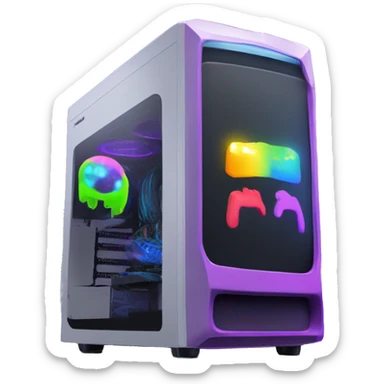 Gaming pc with cool rgb sticker
