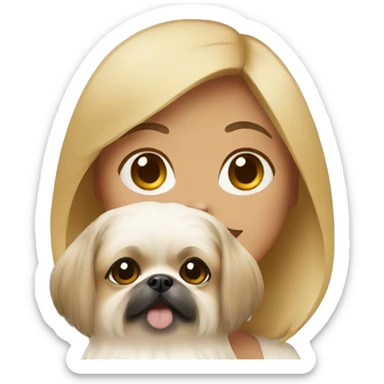 Women with Pekingese sticker