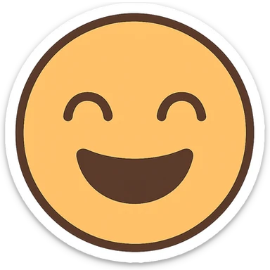 flat toon style smiling face sticker