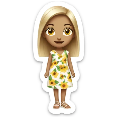 fashionable girls in summer dress no glasses sticker