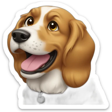 dog with a cellphone sticker