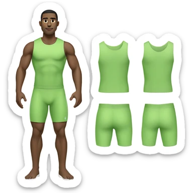 just fit sport man close in light green clothes sticker