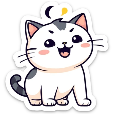 Cat farting sticker