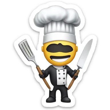 phantom chef with a knife and spatula  sticker