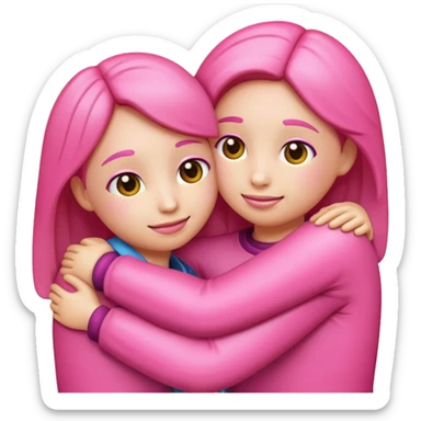 emoji like ios 18 hugging pink sticker