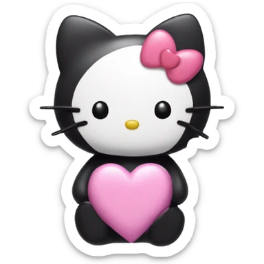 Kuromi hello kitty happy with hearts sticker