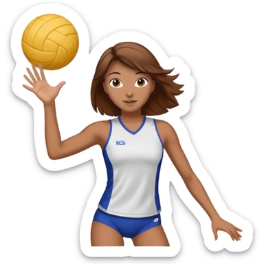 Stella playing volleyball brown hair  sticker