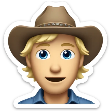 swedish man wearing a cowboy hat sticker