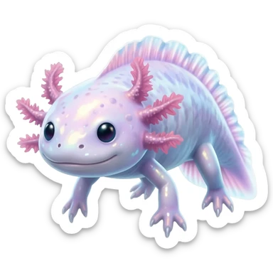 shimmering shiny Tadpole-Axolotl-Cat-Fish-hanimal-hybrid-creature sticker