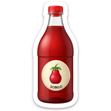 make a sobolo(ghanain drink) make it be in a bottle and the label should say sobolo and spell it like this and the drink dark red a plastic bottle and no fruit sticker