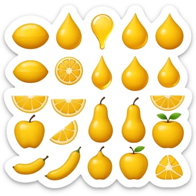 objetos variados amarelos sticker