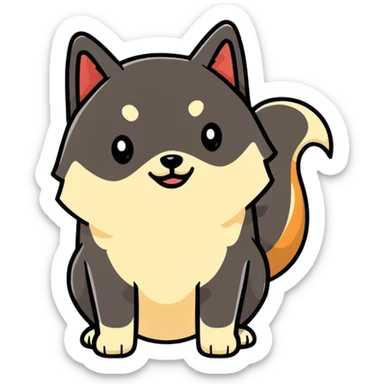 Black Shiba Inu dog pooping sticker
