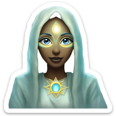 Pleiadian radiant glowing diva woman female third eye sticker