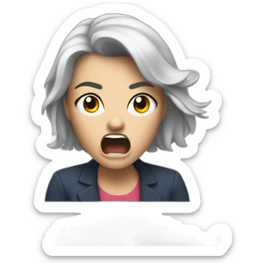 Angry Paula yelling at an iPad sticker