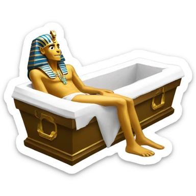gold Pharaoh  in coffin, full body  sticker