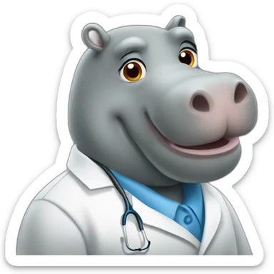 hippopothame-docteur   sticker