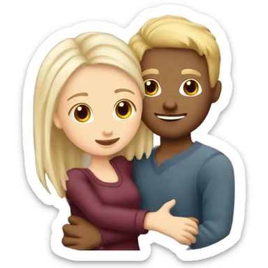 Slavic white girl with burgundy hair hug Slavic white man with blond hair  sticker