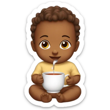 Baby Drinking tea sticker