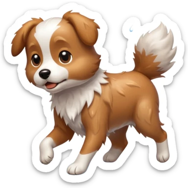 dog shaking off water, like a blur of fur sticker