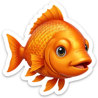 A fish winking sticker