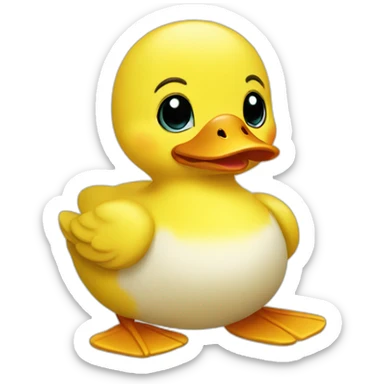 A small yellow duck, a cute sticker