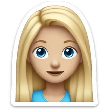 A girl with blonde hair and blue eyes sticker